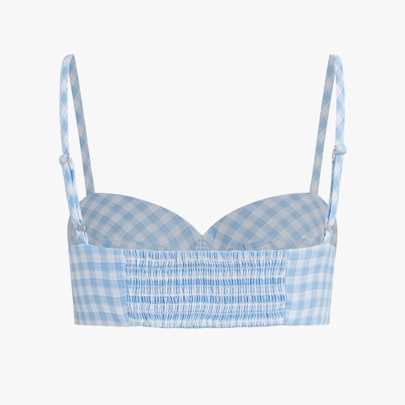 NWT favorite daughter the ex boyfriend bra in blue gingham - Picture 5 of 8
